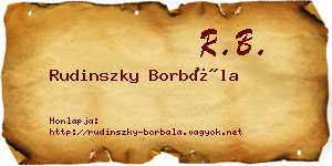 Rudinszky Borbála névjegykártya